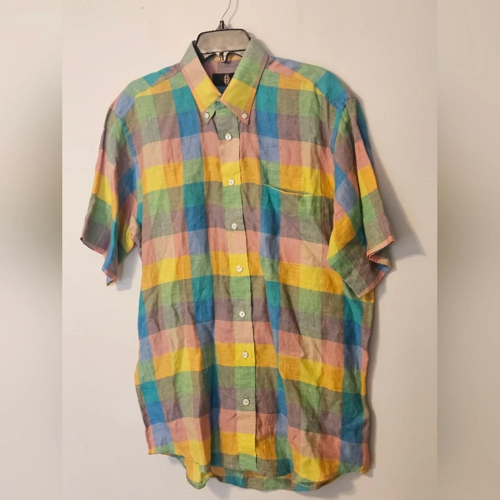 Devon Harris short-sleeved button-down Size Medium 100% Linen